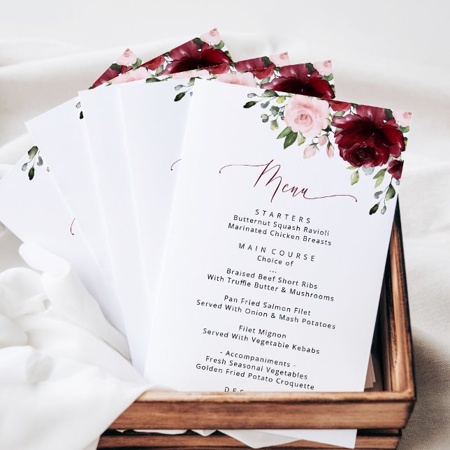 Fleurs Bourgognes, Fleurs Roses, Menu Fête des mar (Créateur téléchargé)