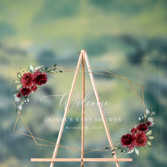 Fleurs Bourgognes, Fleurs Rouges, Baby shower D'Ac (Neutre)