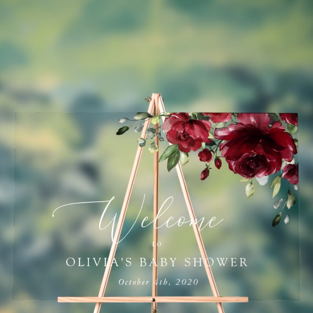 Fleurs Bourgognes, Fleurs Rouges, Baby shower D'Ac (Neutre)