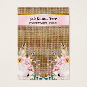 Fleurs Burlap Roses Boho Elevage Cartes d'affichag