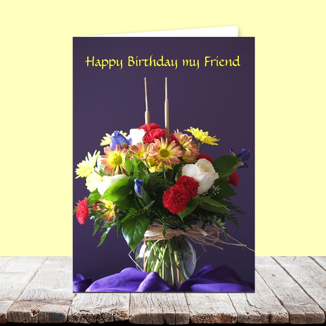 Fleurs Carte d'anniversaire pour Ami (Créateur téléchargé)