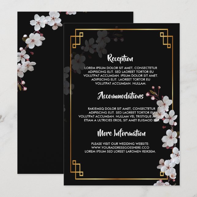 Fleurs cerises blanches et programmes de mariage F (Devant / Derrière)