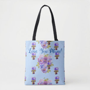 Fleurs Chic Shabby Floral Love You Mum Sac fourre-