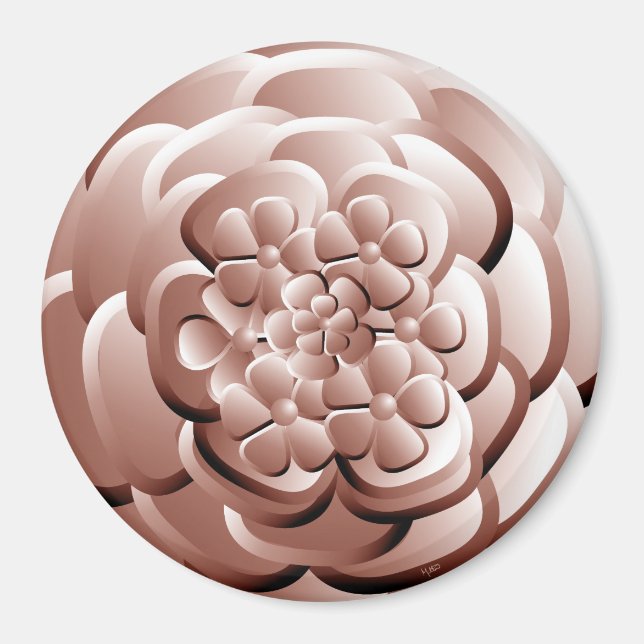 Fleurs Chrome - Magnet de cuivre (Devant)