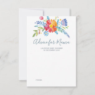 Fleurs colorées Baby shower Conseils Cartes
