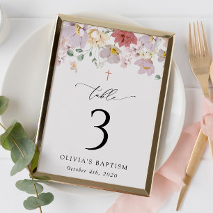 Fleurs Colorées, Bohème, Numéros de Table pour Bap