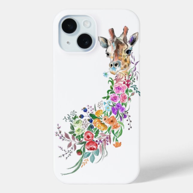 Fleurs colorées Bouquet Giraffe coque iphone (Verso)