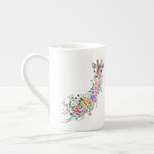 Fleurs colorées Bouquet Giraffe Mug (Gauche)