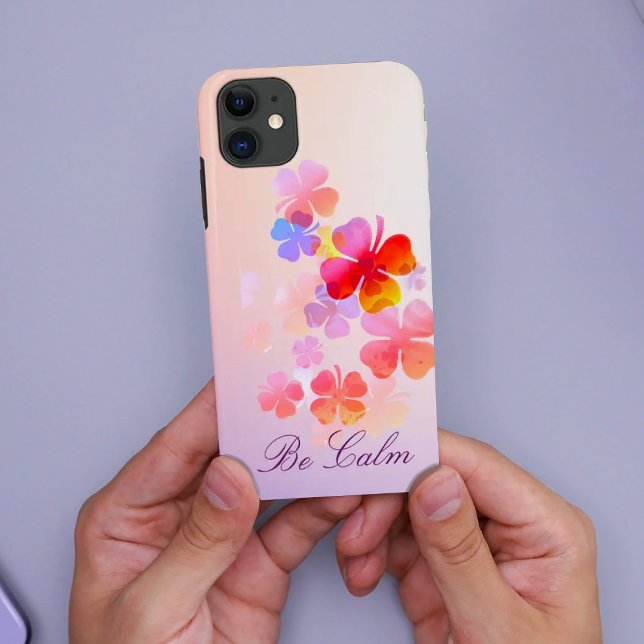 Fleurs colorées dessinant coque iphone (Créateur téléchargé)