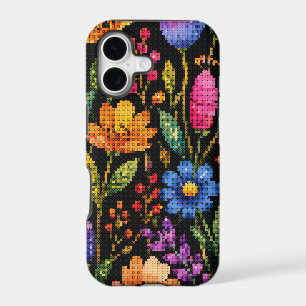 Fleurs Colorées et Vibrantes sur Fond Noir
