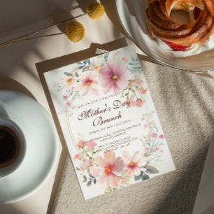 Fleurs colorées Fête des mères Brunch Invitation