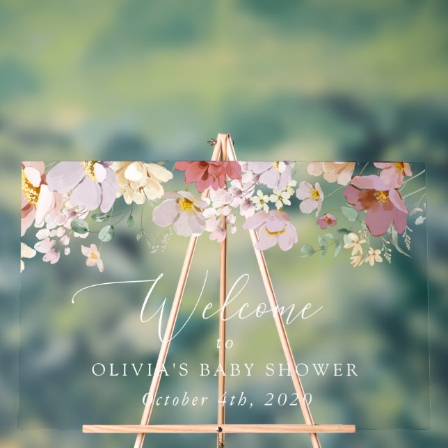 Fleurs colorées, Fleurs sauvages, Baby shower Bien (Neutre)