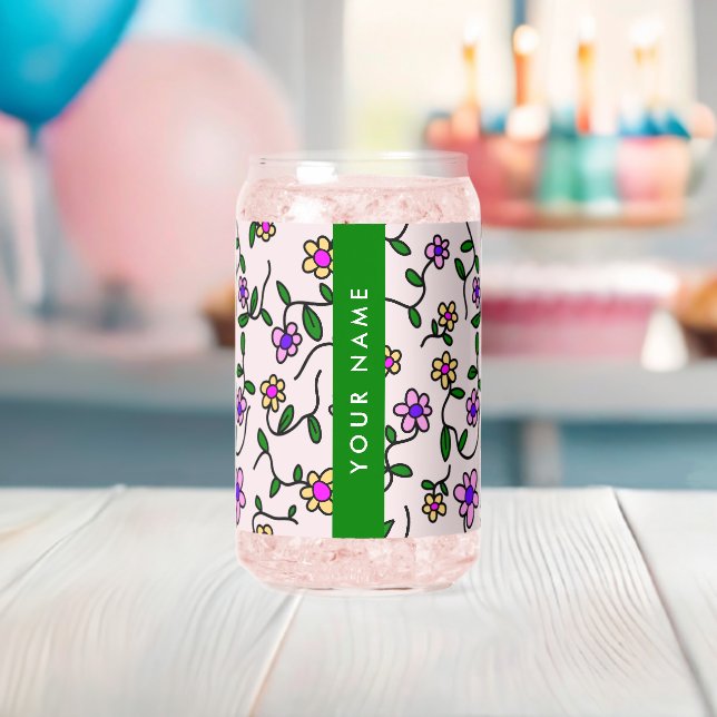 Fleurs Colorées, Fond Rose, Vert (Insitu (Baby Shower))