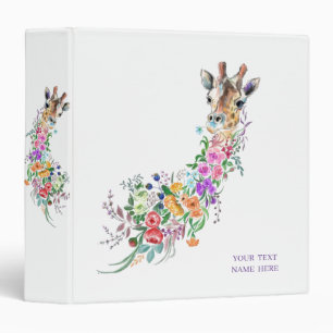 Fleurs colorées Giraffe Classeur avec texte person