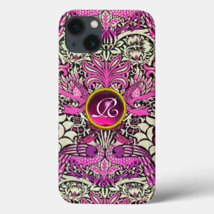 FLEURS, COQUES DE PAIX, DRAGONS, MONOGRAMME EN PIE