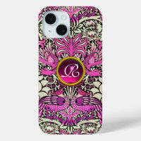 FLEURS, COQUES DE PAIX, DRAGONS, MONOGRAMME EN PIE