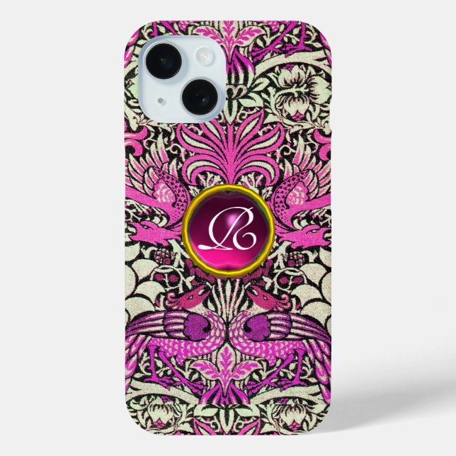 FLEURS, COQUES DE PAIX, DRAGONS, MONOGRAMME EN PIE (Verso)
