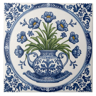 Fleurs couleur bleue 2 tile