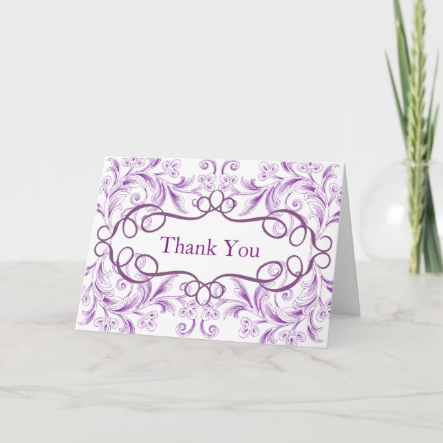 Fleurs Courbes Fond Violet Merci (Devant)