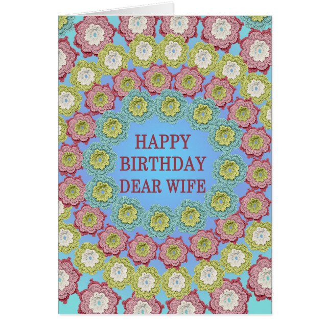 Fleurs Crochet d'anniversaire de femme (Devant)