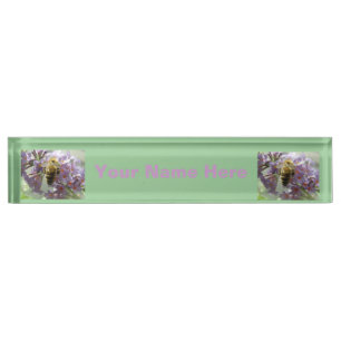 Fleurs d'abeilles et de bouddleia Plaque d'identif