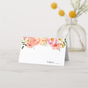Fleurs d'agrumes roses Nom Cartes de lieu