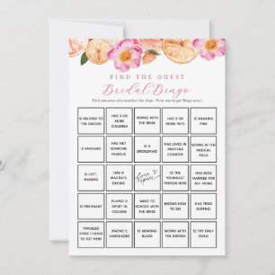 Fleurs d'agrumes Trouver Guest Bridal Bingo Carte 