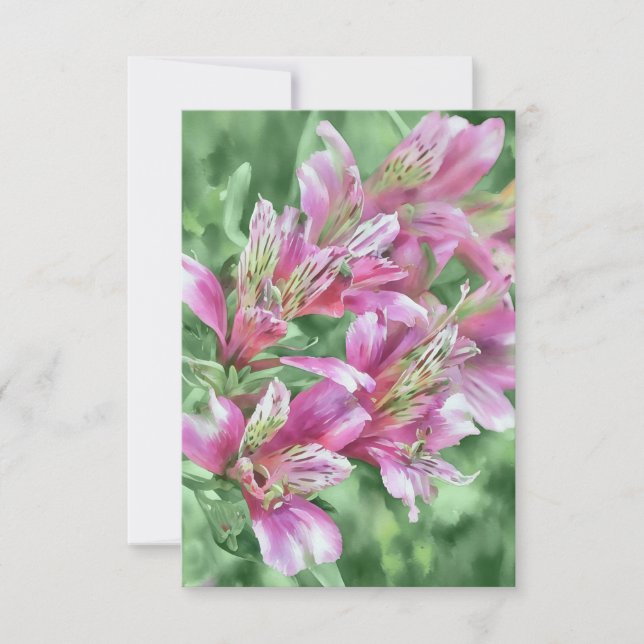 Fleurs d'Alstroemeria rose Flore Carte à billets p (Devant)