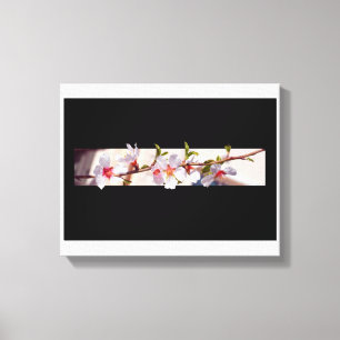 fleurs d'amandier en fleurs sur toile enveloppée