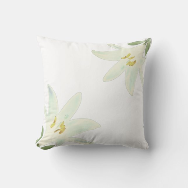 Fleurs d'Amaryllis sur oreiller blanc (Recto)