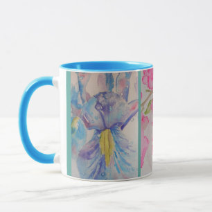 Fleurs d'amour Floral Aquarelle Turquoise Blue Mug