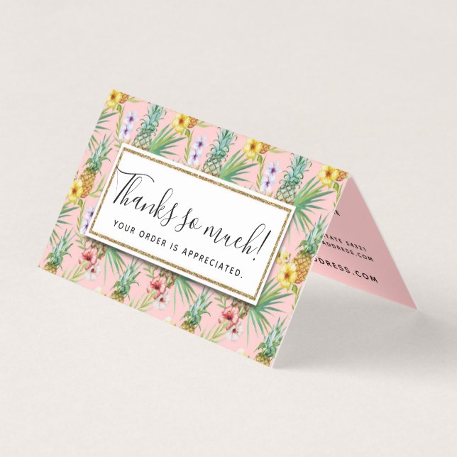 Fleurs d'ananas et d'Hibiscus Merci d'aquarelle (Front)