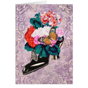 Fleurs dans la carte de chaussure