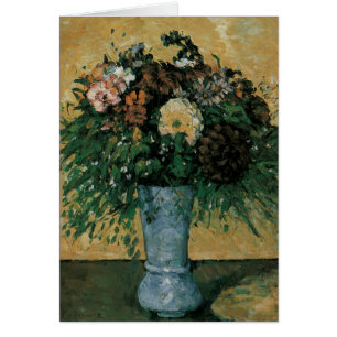 Fleurs dans un Vase Bleu par Paul Cezanne Art Vint