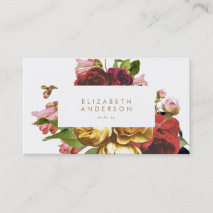 Fleurs d'antiquités Carte de visite Rose