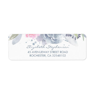 Fleurs d'aquarelle bleu et rose doux