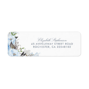 Fleurs d'aquarelle bleu foncé Mariage romantique