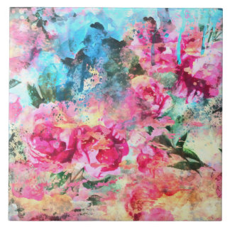 Fleurs d'aquarelle Carreaux de céramique