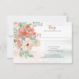 Fleurs d'aquarelle d'abricot en fleurs RSVP