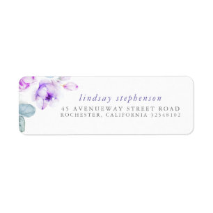 Fleurs d'aquarelle élégantes violettes poussiéreus