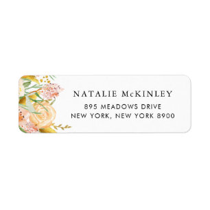 Fleurs d'aquarelle et Feuilles d'or