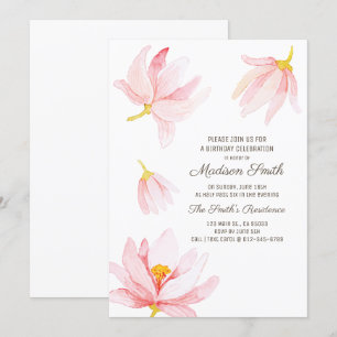 Fleurs d'aquarelle Invitation à la fête d'annivers