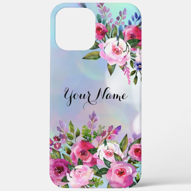 Fleurs d'aquarelle iPhone 12 Pro Max coque iphone (Verso)