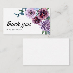 Fleurs d'aquarelle Magenta Moderne Carte Thankyou