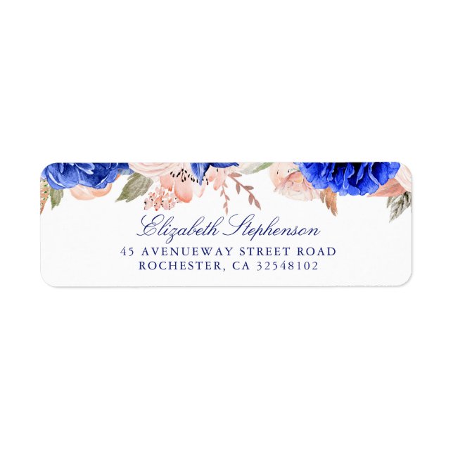 Fleurs d'aquarelle marine et rose élégantes (Devant)