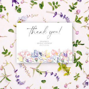 Fleurs d'aquarelle - merci douche nuptiale