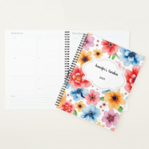 Fleurs d'aquarelle motif jardin personnel