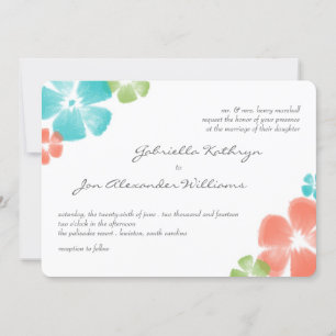 Fleurs d'aquarelle multitropicale Invitation de ma