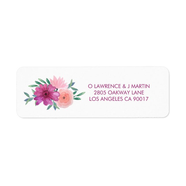 Fleurs d'aquarelle rose (Devant)
