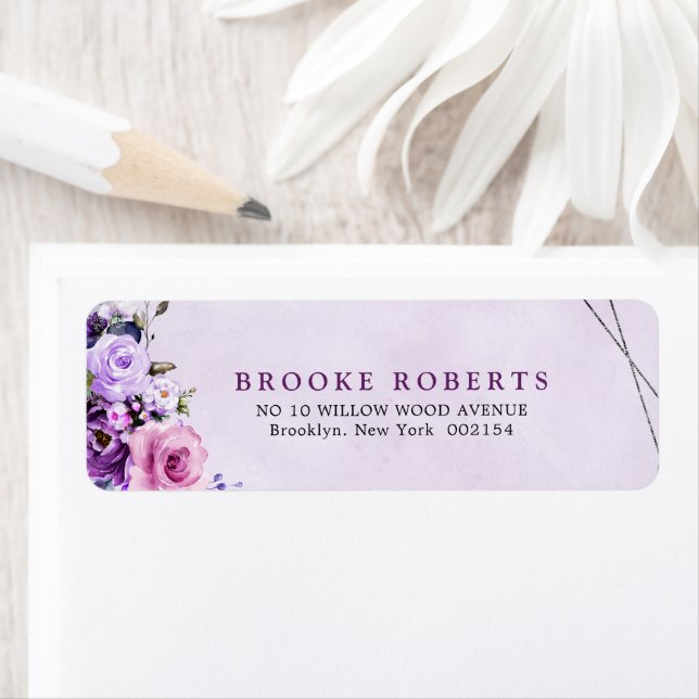 Fleurs d'aquarelle rose clair Lilac violet (En situation)